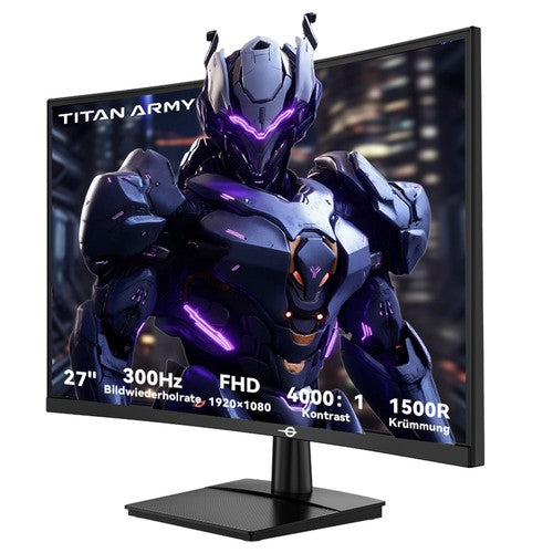 TITAN ARMY C27A1H Gaming Monitor, 27 inch 1500R Curved VA Screen, 1920*1080, 300Hz