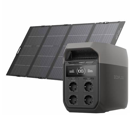 EcoFlow Delta 3 power station + 400W photovoltaic panel.