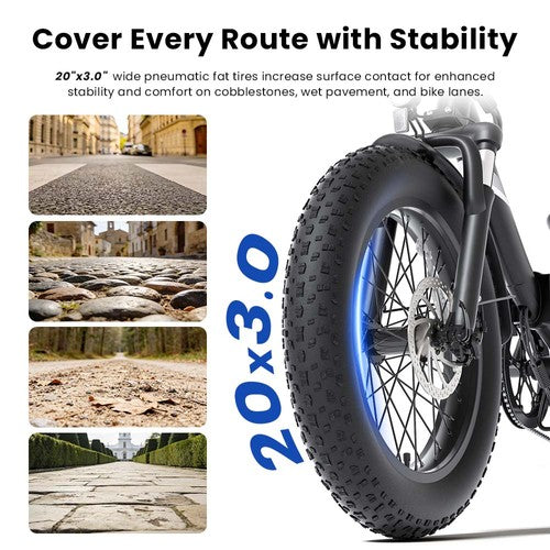Touroll S3 Step-Thru Electric Bike, 250W Motor, 36V 13Ah