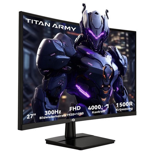TITAN ARMY C27A1H Gaming Monitor, 27 inch 1500R Curved VA Screen, 1920*1080, 300Hz