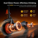 Ausom K20 Pro Dual Motor Electric Scooter 1000W*2