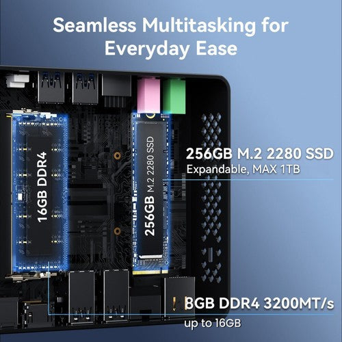 GEEKOM Air12 Lite Mini PC, Intel N100 4 Cores Max 3.4GHz, 8GB RAM 256GB SSD