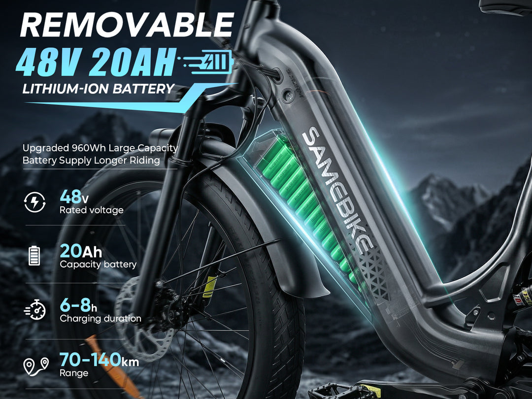 SAMEBIKE CREST Fat Tire Mountain E-Bike 1000W