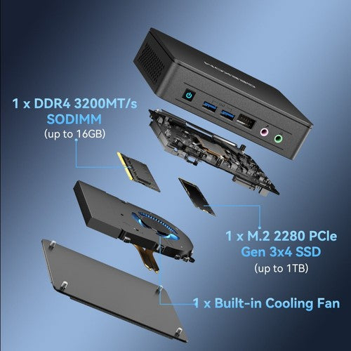 GEEKOM Air12 Lite Mini PC, Intel N100 4 Cores Max 3.4GHz, 8GB RAM 256GB SSD