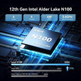 GEEKOM Air12 Lite Mini PC, Intel N100 4 Cores Max 3.4GHz, 8GB RAM 256GB SSD