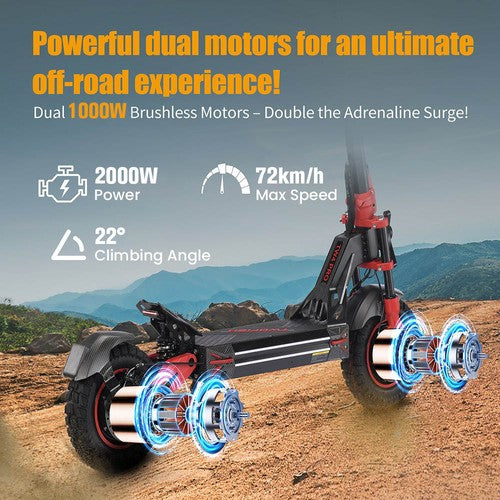 TWOFISH TW4 PRO Electric Scooter, 1000W*2 Motor, 60V 23Ah
