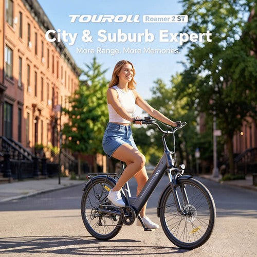 Touroll Roamer 2 ST Step-Thru Electric Bike, 250W Motor, 36V 15.6Ah