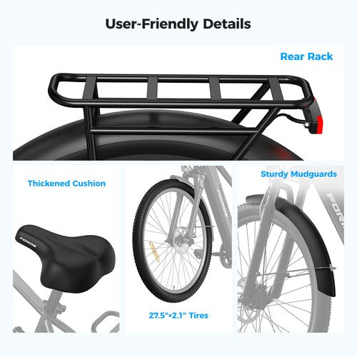 Foride Roamer 1 Step-over Electric Bike, 250W Motor, 36V 13Ah