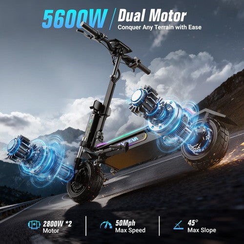 FENGQS GT7 Foldable Electric Scooter, Dual 2800W Motors, 60V 27Ah
