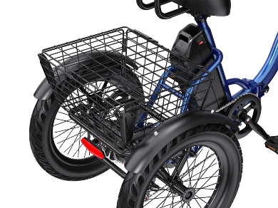 APEFOX RH30 Folding Electric Trike Bike with Rear Basket