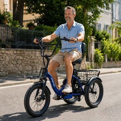 APEFOX RH30 Folding Electric Trike Bike with Rear Basket