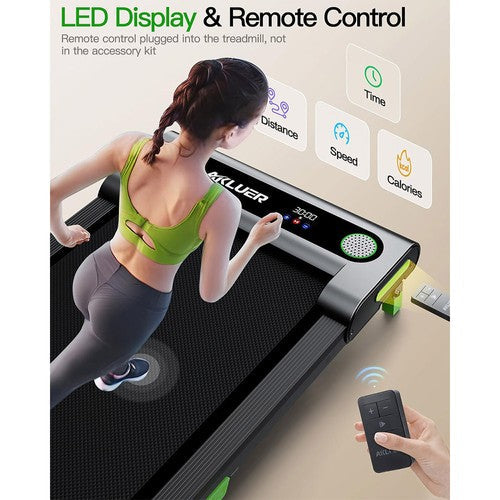 Akluer 480L-A Walking Pad with Incline, 2.5HP Under Desk Treadmill with Remote Control