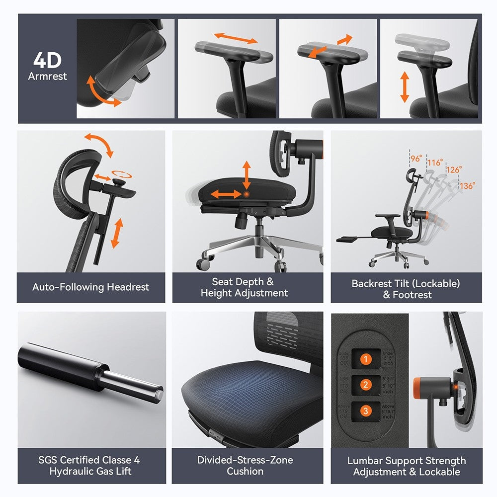 Gaming chair Newtral MagicH-BPro Black