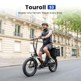 Touroll S3 Step-Thru Electric Bike, 250W Motor, 36V 13Ah