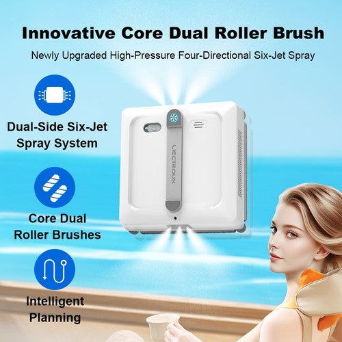 Liectroux S9 Window Cleaning Robot, Dual Roller Brushes