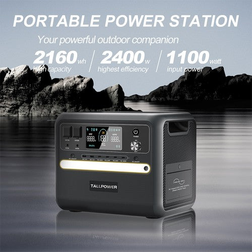 TALLPOWER V2400 Power Station 2160Wh LiFePo4 Solar Generator