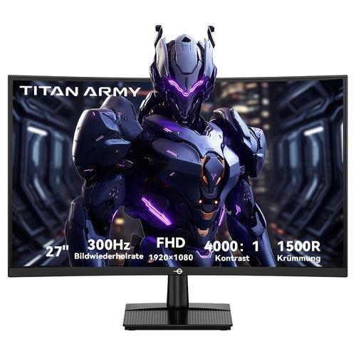 TITAN ARMY C27A1H Gaming Monitor, 27 inch 1500R Curved VA Screen, 1920*1080, 300Hz