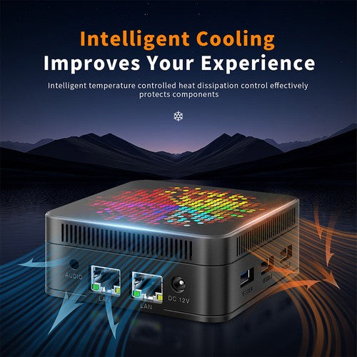 RUPA HSI-100MINI Mini PC, Intel N100 4 Cores Max 3.4GHz, 12GB RAM 512GB SSD