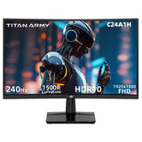 TITAN ARMY C24A1H Gaming Monitor, 23.6 inch 1500R Curved VA Screen, 1920*1080, 240Hz