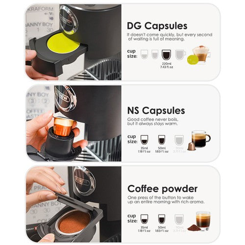 HiBREW H3C 3-in-1 Capsule Coffee Machine, 20Bar Pump