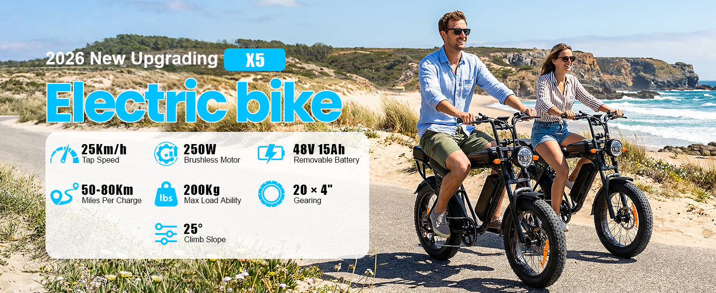 AtlasTrek X5 Electric Bike 48V 15Ah 250W