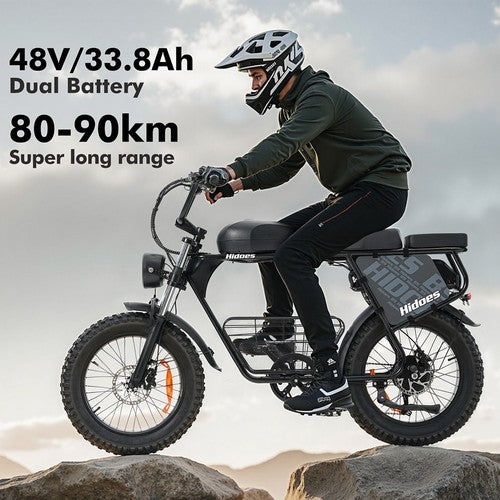 Hidoes B9 Electric Bike, 750W Motor, 48V 18.2Ah+15.6Ah Dual Battery