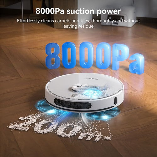 Tesvor S8 Max Robot Vacuum Cleaner, 3-in-1 Vacuum/Sweep/Mop, 8000Pa
