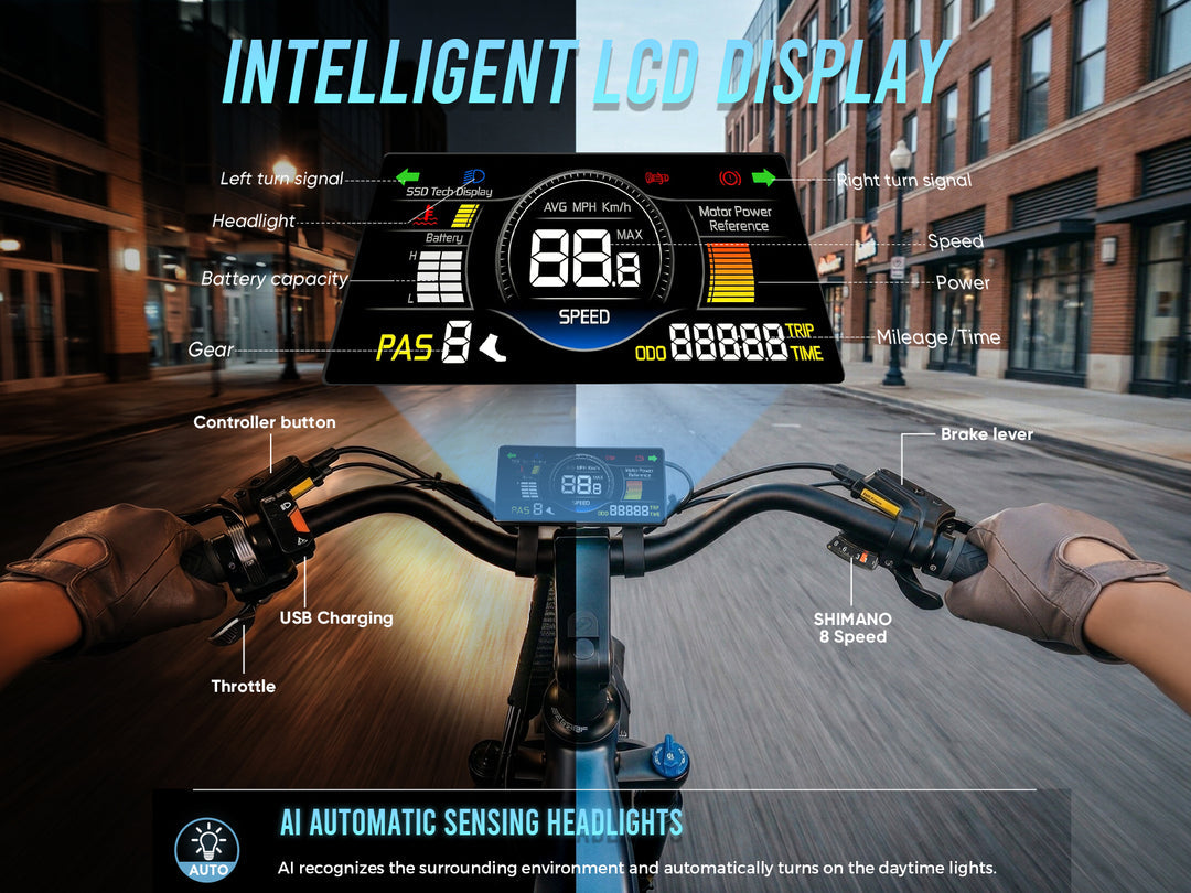 SAMEBIKE CREST Fat Tire Mountain E-Bike 1000W