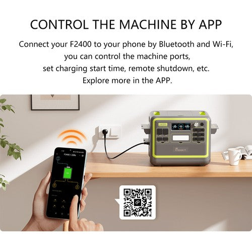 FOSSiBOT F2400 Portable Power Station, 2048Wh LiFePO4 Battery 2400W Output Solar Generator