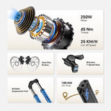 Touroll J2 ST Electric Bike, 250W Motor, 36V 15.6Ah