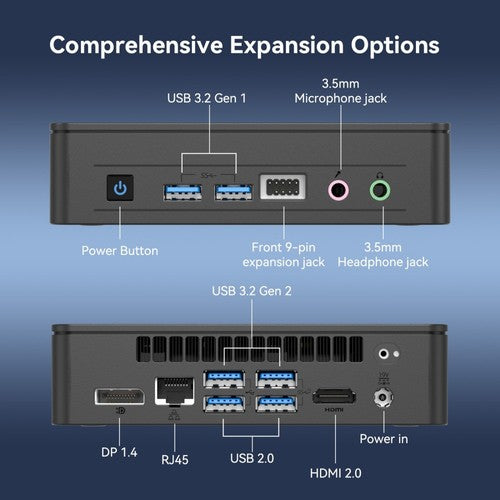 GEEKOM Air12 Lite Mini PC, Intel N100 4 Cores Max 3.4GHz, 8GB RAM 256GB SSD