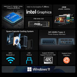BMAX B10 Pro Mini PC, Intel i7-13620H 10 Cores Max 4.9GHz, 24GB LPDDR5 RAM 1TB