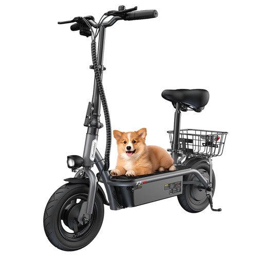 iScooter F2 Electric Scooter 500W with Seat & Rear Basket