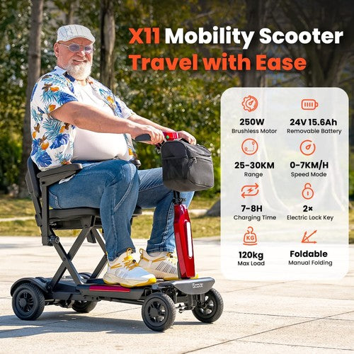 iScooter X11 Mobility Scooter, 250W Motor, 24V 15.6Ah