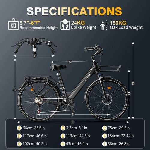 E·Bycco V1 Electric Bike, 250W Motor, 36V 15.6Ah