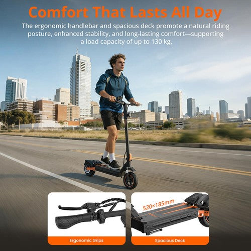 Fynzo S11 Foldable Electric Scooter, 1100W Peak Motor, 48V 15.6Ah