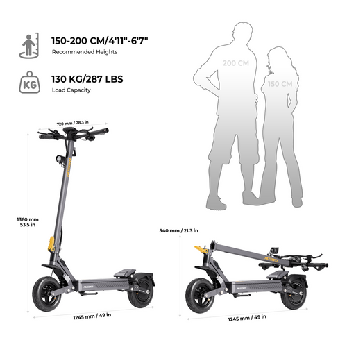 Ausom Gosoul 2 Electric Scooter, 800W Motor, 48V 13Ah