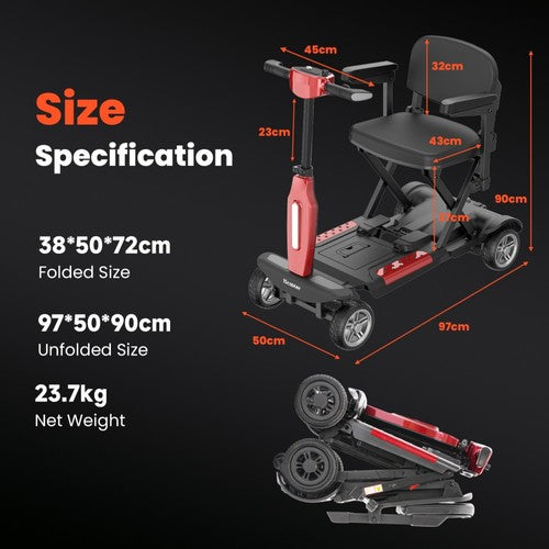 iScooter X11 Mobility Scooter, 250W Motor, 24V 15.6Ah