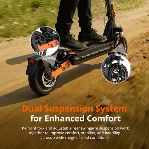 Fynzo S11 Foldable Electric Scooter, 1100W Peak Motor, 48V 15.6Ah