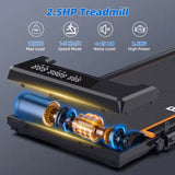 RAMYPOKET Treadmill With 9% Incline Silent Motor Smart APP 1–8KM/H 120KG
