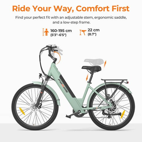 Foride Roamer 1 Step-thru Electric Bike 250W Motor 36V 13Ah