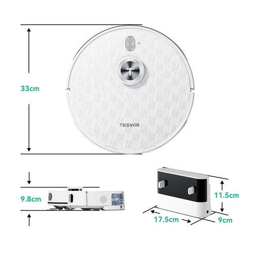 Tesvor S8 Pro 2 in 1 Robot Vacuum Cleaner with Wiping Function 6000Pa