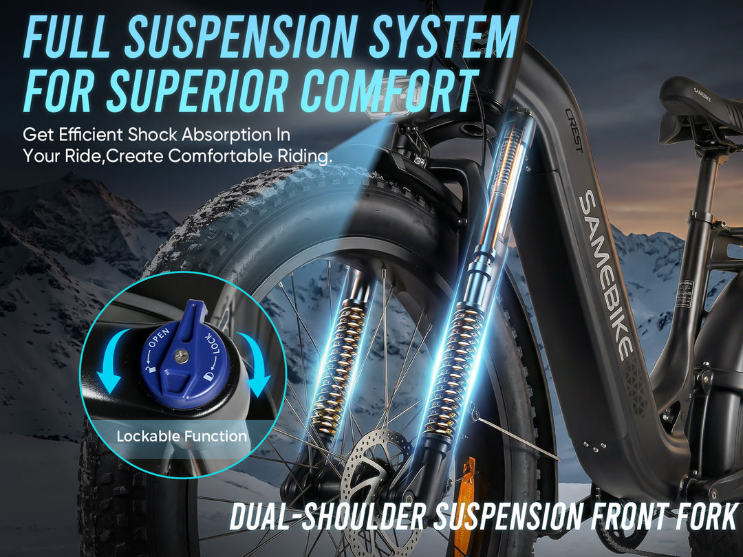 SAMEBIKE CREST Fat Tire Mountain E-Bike 1000W