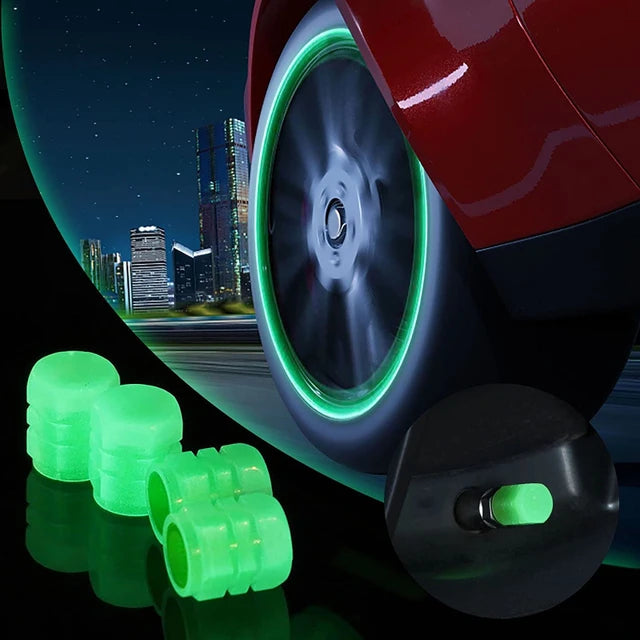 Glow Tire Valve Caps for Cars and Bikes